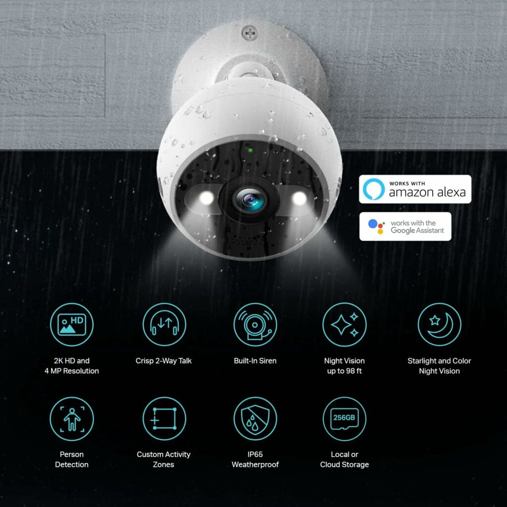 , Kasa 4MP 2K Security Camera Outdoor Wired