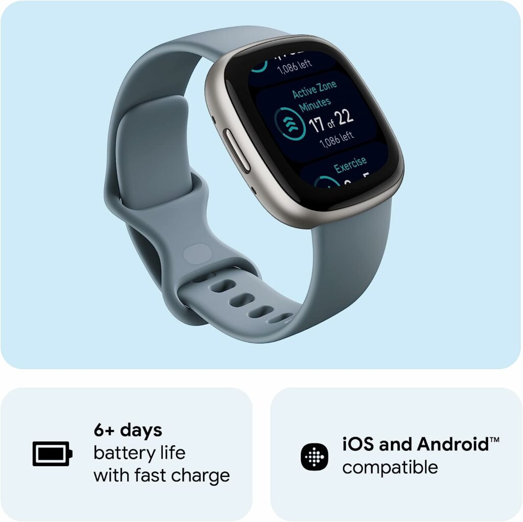 , Fitbit Versa 4 Fitness Smartwatch with Daily Readiness, GPS, 24/7 Heart Rate, 40+ Exercise Modes, Sleep Tracking and more