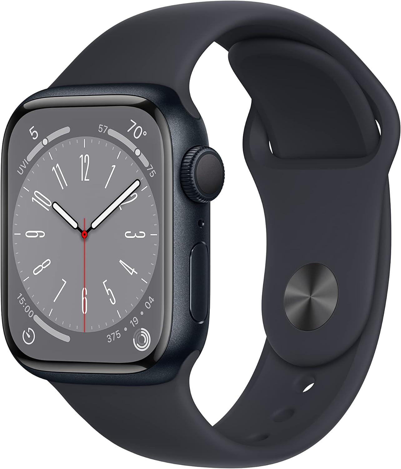 Apple Watch Series 8 [GPS 41mm] Smart Watch w/Midnight Aluminum Case with Midnight Sport Band - Blood Oxygen & ECG Apps, Water Resistant
