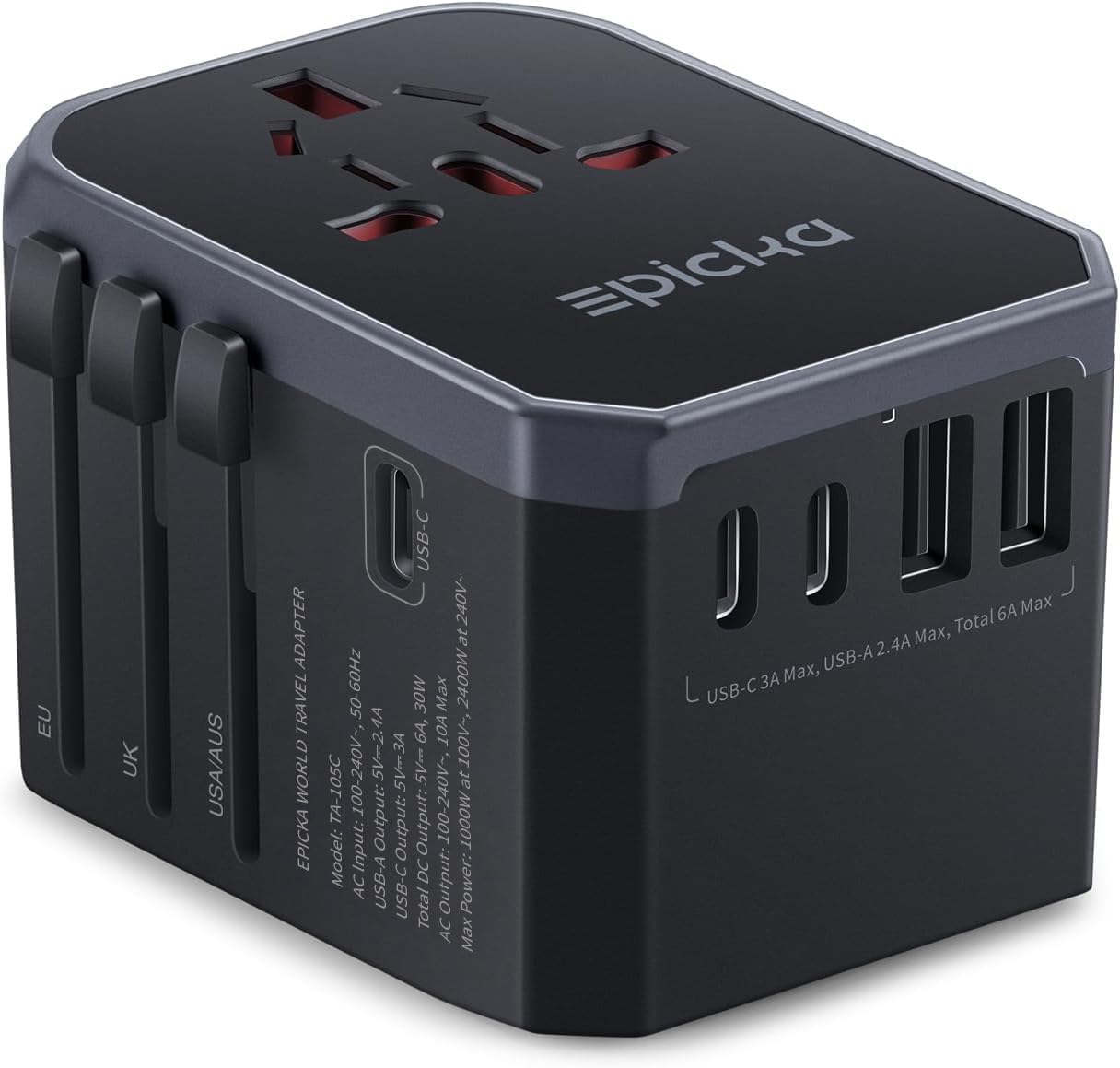 EPICKA Universal Travel Adapter, International Power Plug Adapter