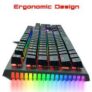 Mechanical Keyboard Wired Gaming Keyboard RGB Mix Backlit 104 Blue Switch For Game Laptop PC With Lighting Effects Animation